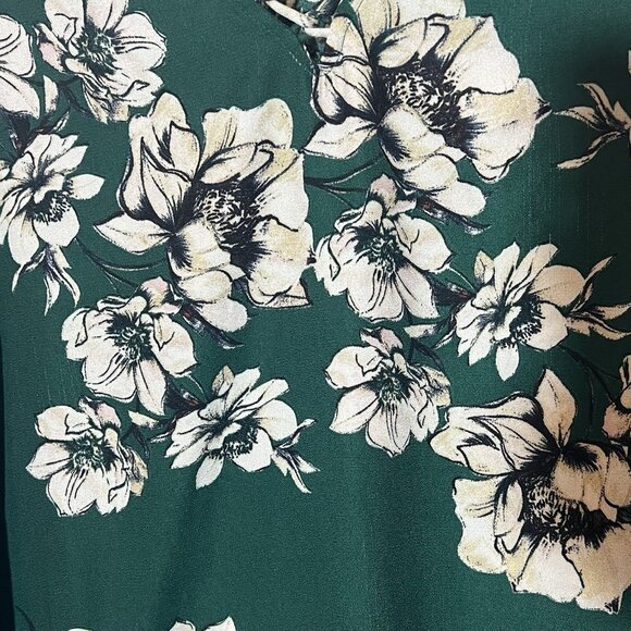 Sanctuary Anthropologie Women Top Small Size Green Floral Long Bell Sleeve - Picture 7 of 9